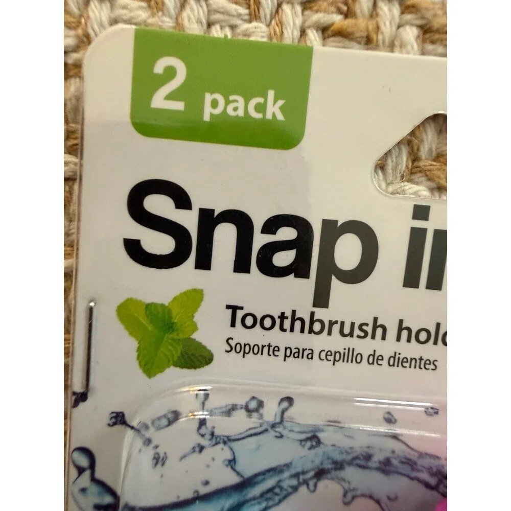Snap In Toothbrush Holder 2 Pack with Suction Cups
